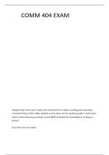 COMM 404 EXAM 2 QUESTIONS AND VERIFIED ANSWERS&vert; 100&percnt; CORRECT&vert; GRADE A