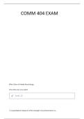 COMM 404 FINAL QUESTIONS AND VERIFIED ANSWERS&vert; 100&percnt; CORRECT&vert; GRADE A