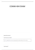 COMM 404 EXAM 3 QUESTIONS AND VERIFIED ANSWERS&vert; 100&percnt; CORRECT&vert; GRADE A