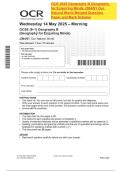 OCR 2025 Geography B Geography for Enquiring Minds J384&sol;01 Our Natural World Merged Question Paper and Mark Scheme