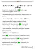 RXRS 407 Week 10 Questions and Correct  Answers 