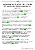 S-12 CITYWIDE SPRINKLER SYSTEMS&comma;  S12 sprinkler test Questions and Correct  Answers