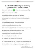 S-130 Wildland Firefighter Training  Questions and Correct Answers 