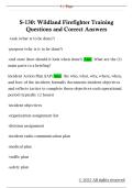S-130&colon; Wildland Firefighter Training  Questions and Correct Answers