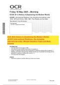 OCR 2025 History A &lpar;Explaining the Modern World&rpar; J410&sol;01 International Relations&colon; the changing international order Merged Question Paper and Mark Scheme