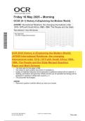 OCR 2025 History A &lpar;Explaining the Modern World&rpar; J410&sol;05 International Relations&colon; the changing international order 1918&ndash;1975 with South Africa 1960&ndash; 1994&colon; The People and the State Merged Question Paper and Mark Scheme