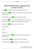 SCSU NUR 343 Exam 1 Questions and  Correct Answers