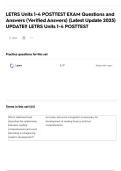LETRS Units 1-4 POSTTEST EXAM Questions and Answers &lpar;Verified Answers&rpar; &lpar;Latest Update 2025&rpar; UPDATE&excl;&excl; LETRS Units 1-4 POSTTEST