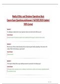 Medical Ethics and Detainee Operations Basic  Course Exam Questions and Answers &vert; Fall 2025&sol;2026 Update &vert;  100&percnt; Correct