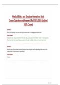 Medical Ethics and Detainee Operations Basic  Course Questions and Answers &vert; Fall 2025&sol;2026 Update &vert;  100&percnt; Correct