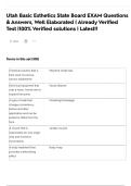 Utah Basic Esthetics State Board EXAM Questions & Answers&comma; Well Elaborated &vert; Already Verified Test &vert;100&percnt; Verified solutions &vert; Latest&excl;&excl;