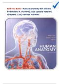 Full Test Bank - Human Anatomy 9th Edition, By Frederic H. Martini| 2025 Update Version| Chapters 1-28| Verified Answers 