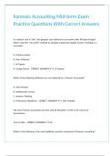 Forensic Accounting Mid-term Exam Practice Questions With Correct Answers