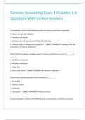 Forensic Accounting Exam 1 Chapters 1-6 Questions With Correct Answers