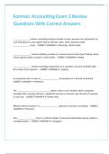 Forensic Accounting Exam 2 Review Questions With Correct Answers 