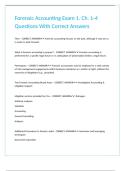 Forensic Accounting Exam 1&period; Ch&period; 1-4 Questions With Correct Answers