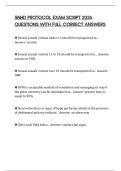 SNHD PROTOCOL EXAM SCRIPT 2026 QUESTIONS WITH FULL CORRECT ANSWERS