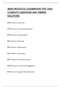 SNHD PROTOCOL EXAMINATION TEST 2026 COMPLETE QUESTIONS AND VERIFIED SOLUTIONS