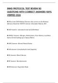 SNHD PROTOCOL TEST REVIEW 85 QUESTIONS WITH CORRECT ANSWERS 100&percnt; VERIFIED 2026