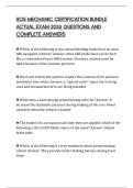SOS MECHANIC CERTIFICATION BUNDLE ACTUAL EXAM 2026 QUESTIONS AND COMPLETE ANSWERS