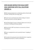 STATE BOARD INSTRUCTOR EXAM SCRIPT 2026 QUESTIONS WITH FULL SOLUTIONS GRADED A&plus;