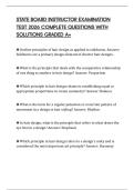STATE BOARD INSTRUCTOR EXAMINATION TEST 2026 COMPLETE QUESTIONS WITH SOLUTIONS GRADED A&plus;