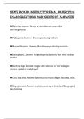STATE BOARD INSTRUCTOR FINAL PAPER 2026 EXAM QUESTIONS AND CORRECT ANSWERS