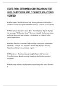 STATE FARM ESTIMATES CERTIFICATION TEST 2026 QUESTIONS AND CORRECT SOLUTIONS VERIFIED