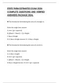 STATE FARM ESTIMATES EXAM 2026 COMPLETE QUESTIONS AND VERIFIED ANSWERS PACKAGE DEAL