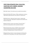 STATE FARM ESTIMATES FINAL EXAM 2026 QUESTIONS WITH VERIFIED ANSWERS GUARANTEED SUCCESS