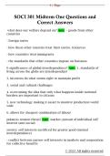 SOCI 301 Midterm One Questions and  Correct Answers 