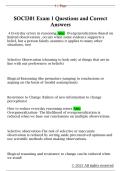 SOCI301 Exam 1 Questions and Correct  Answers