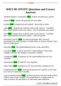SOCI 301 STUDY Questions and Correct  Answers 