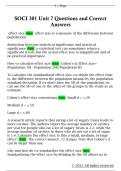 SOCI 301 Unit 7 Questions and Correct  Answers 