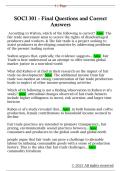 SOCI 301 - Final Questions and Correct  Answers