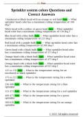 Sprinkler system colors Questions and  Correct Answers 