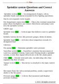 Sprinkler system Questions and Correct  Answers