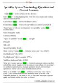 Sprinkler System Terminology Questions and  Correct Answers