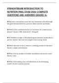 STRAIGHTERLINE INTRODUCTION TO NUTRITION FINAL EXAM 2026 COMPLETE QUESTIONS AND ANSWERS GRADED A&plus;