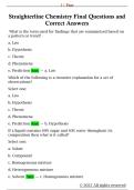 Straighterline Chemistry Final Questions and  Correct Answers 