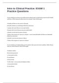 Intro to Clinical Practice&colon; EXAM 1 Practice Questions With100&percnt; Correct Answers&vert; Latest Updated&vert; Verified Trusted Solutions&period;