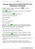 Strategic Mgmt EXAM QUESTIONS AND  VERIFIED ANSWERS 