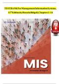 TEST BANK For Management Information Systems&comma; 11th Edition by Hossein Bidgoli&comma; Verified Chapters 1 - 14&comma; Complete Newest Version