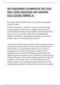 SUB ASSESSMENT EXAMINATION TEST 2026 FINAL PAPER QUESTIONS AND ANSWERS FULLY SOLVED VERIFIED A&plus;