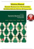 Solution manual for dynamic business law the essentials 6th Edition Kubasek&comma; Browne&period;