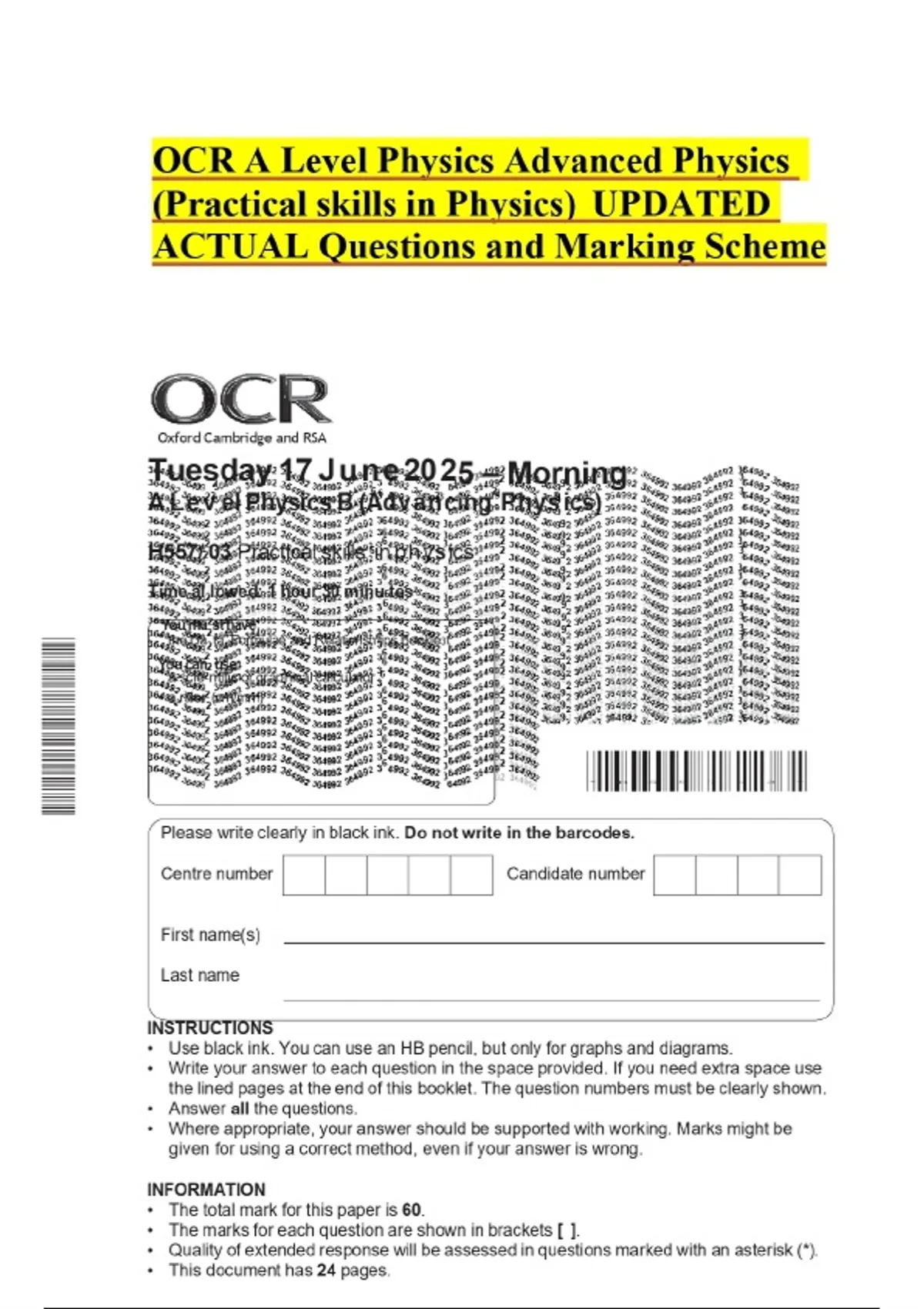OCR A Level Physics Advanced Physics (Practical skills in Physics ...