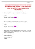 ARGUS ENTERPRISE CERTIFICATION REVIEW 2025 BRAND NEW ACTUAL EXAM WITH 100- VERIFIED QUESTIONS AND CORRECT SOLUTIONS