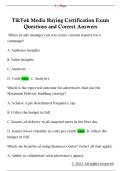 TikTok Media Buying Certification Exam  Questions and Correct Answers 