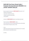 NUR 600 Final Exam Study Guide &vert;  Graduate Nursing Review&vert;&vert; GRADED A&plus;&vert;&vert;  LATEST UPDATE 2025&sol;26 