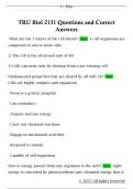 TRU Biol 2131 Questions and Correct  Answers